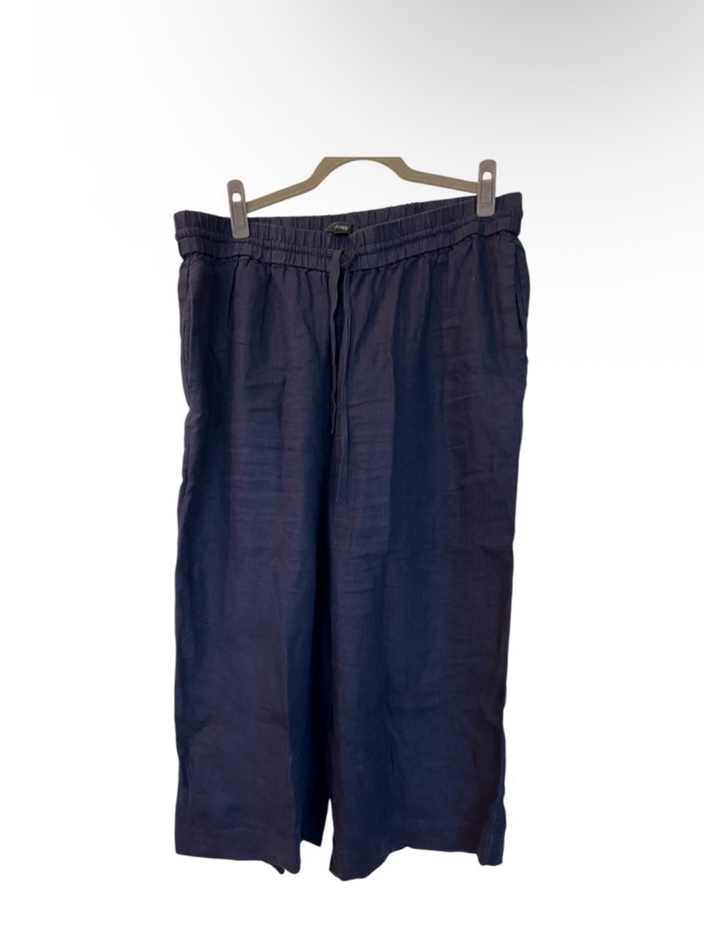 J.Crew Navy Linen Blend Wide Leg Drawstring Pants XXL